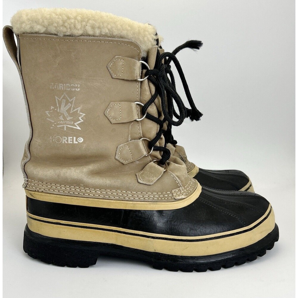 Sorel Caribou Kaufman Snow Winter Boots Mens 9 Wool Lined VTG Made in Canada